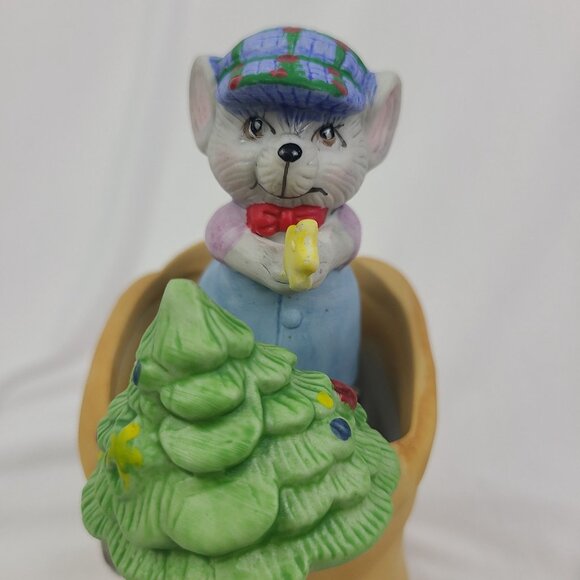 Jasco Mouse Music Box Plays Deck the Halls Hand Painted Tested WORKS - Picture 6 of 16